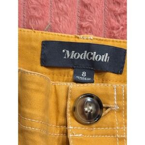 ModCloth Mustard Yellow Wide Leg Cropped Utility Pants - Size 8